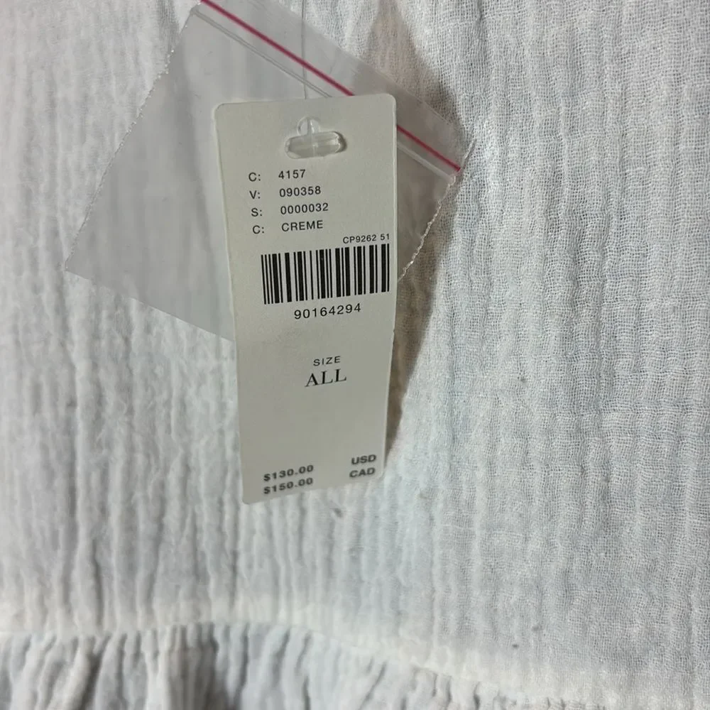 Anthropologie women’s one size bohemian lace long sleeve gauze top NEW white